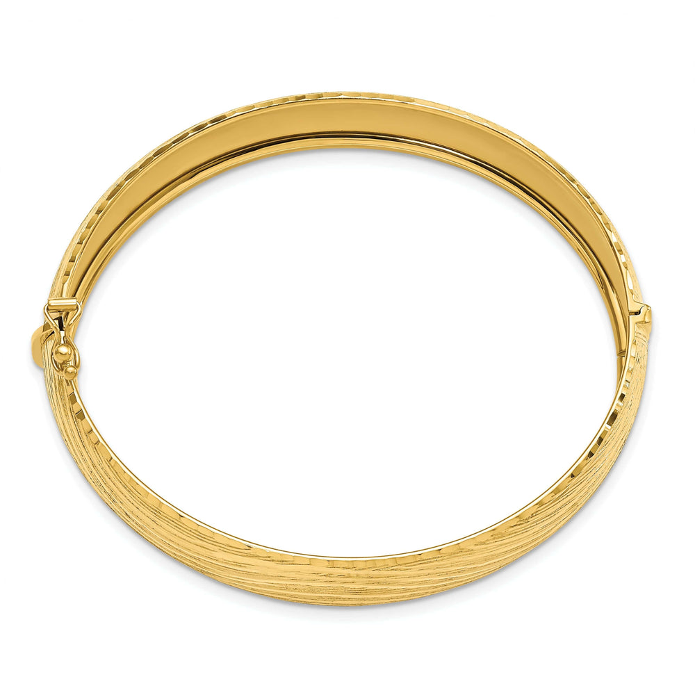 Lovely Rita's Bracelets Leslie 14k Yellow Gold Polished Textured Bangle