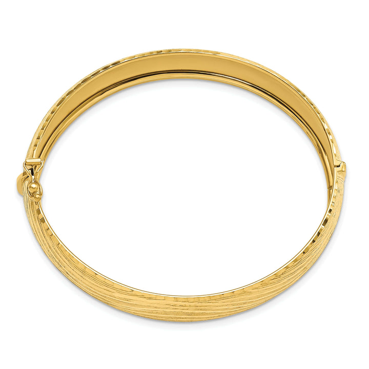 Lovely Rita's Bracelets Leslie 14k Yellow Gold Polished Textured Bangle