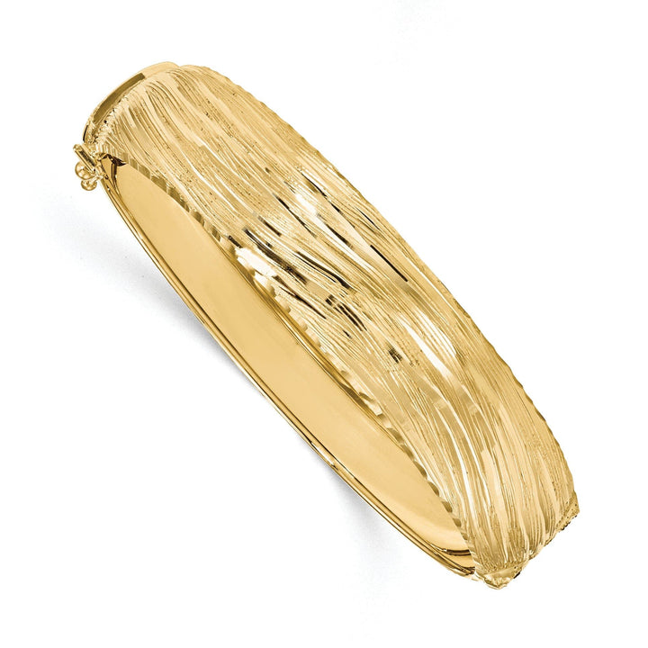 Lovely Rita's Bracelets Leslie 14k Yellow Gold Polished Textured Bangle