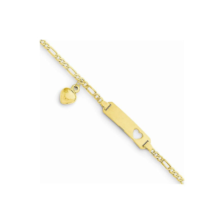 Lovely Rita's Bracelets No Engraving 14k with Dangling Heart Baby Child I.D Bracelet