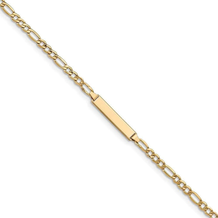 Lovely Rita's Bracelets No Engraving 14K Yellow Gold Childrens Figaro ID Bracelet