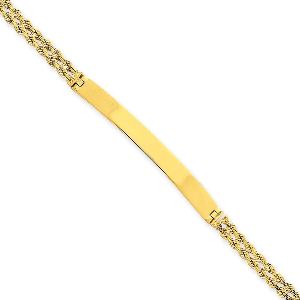 Lovely Rita's Bracelets No Engraving 14k Yellow Gold Two Strand Rope ID Bracelet