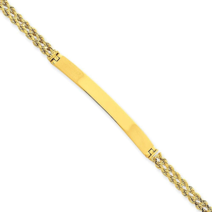 Lovely Rita's Bracelets No Engraving 14k Yellow Gold Two Strand Rope ID Bracelet