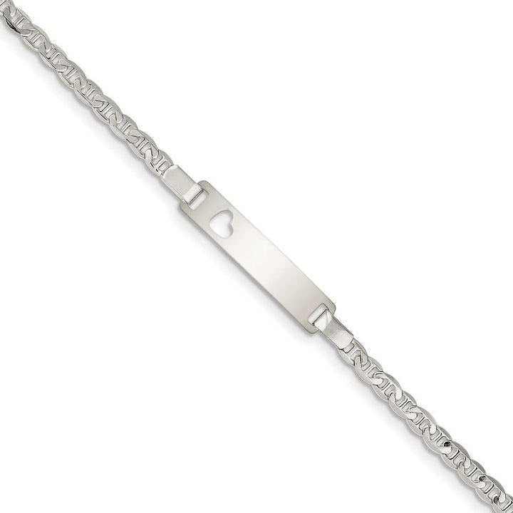 Lovely Rita's Bracelets No Engraving Silver Engravable Baby ID Cutout Heart Bracelet