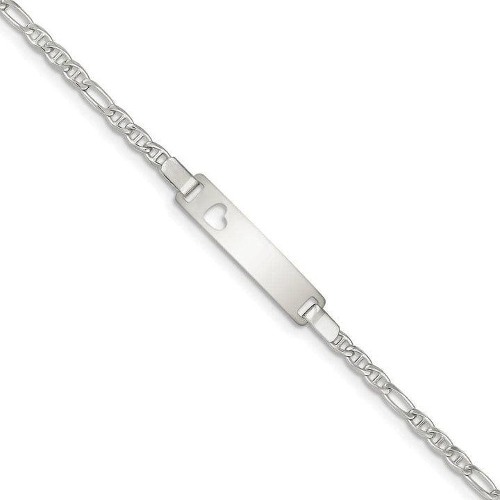 Lovely Rita's Bracelets No Engraving Silver Engravable Baby ID Cutout Heart Bracelet