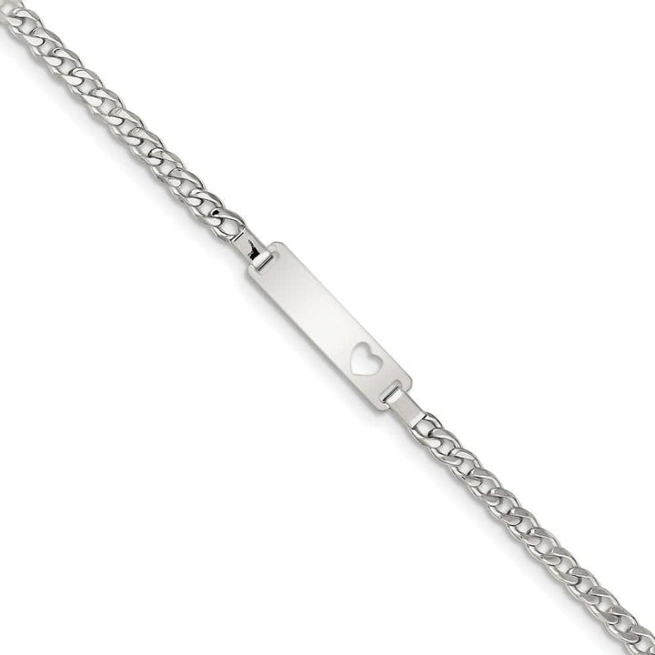 Lovely Rita's Bracelets No Engraving Silver Engravable Baby ID Cutout Heart Bracelet