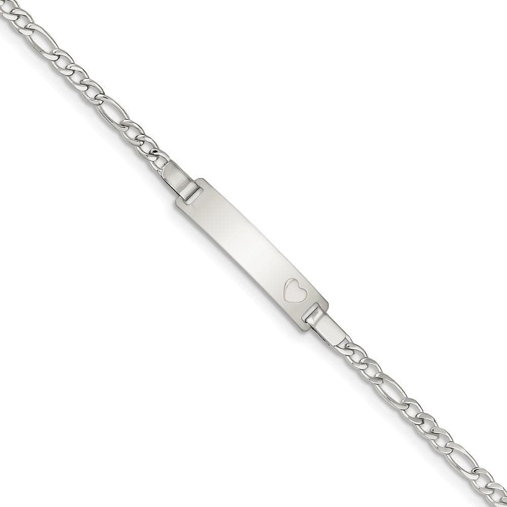Lovely Rita's Bracelets No Engraving Silver Engravable Baby ID with Heart Bracelet