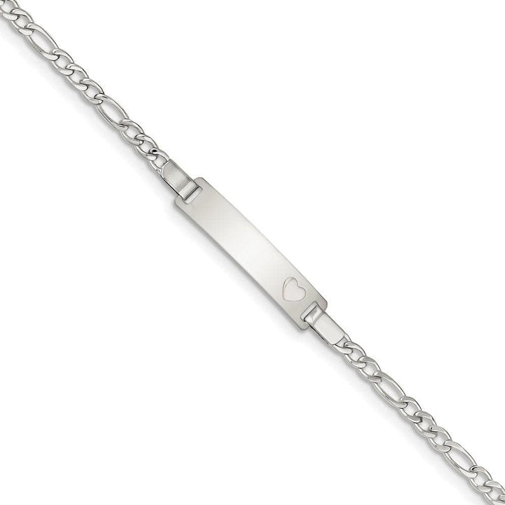 Lovely Rita's Bracelets No Engraving Silver Engravable Baby ID with Heart Bracelet