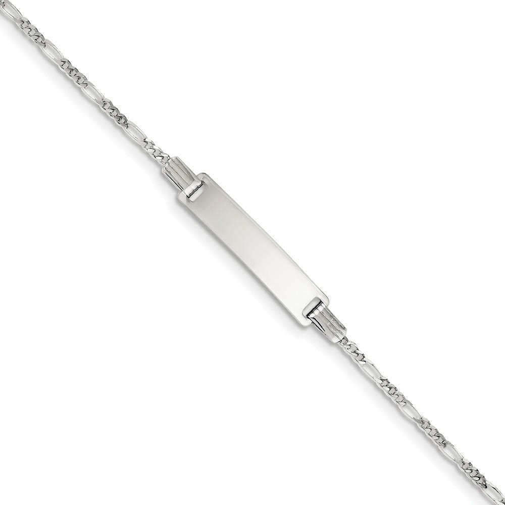 Lovely Rita's Bracelets No Engraving Silver Engraveable Childrens ID Figaro Bracelet.