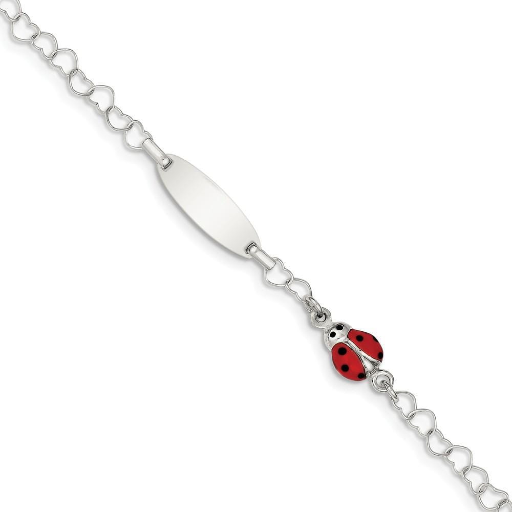 Lovely Rita's Bracelets No Engraving Silver Lady Bug Baby Engraveable ID Bracelet