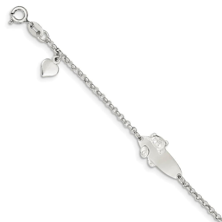 Lovely Rita's Bracelets No Engraving Silver Teddy Bear Baby Engraveable ID Bracelet