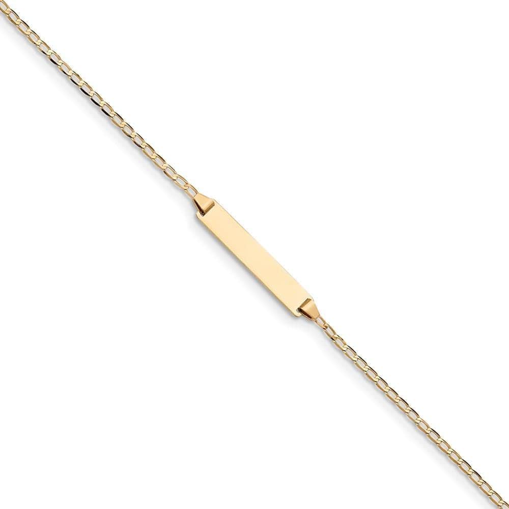 Lovely Rita's Bracelets No Engraving / Size 5.5 14K Yellow Gold Childrens Curb Link ID Bracelet