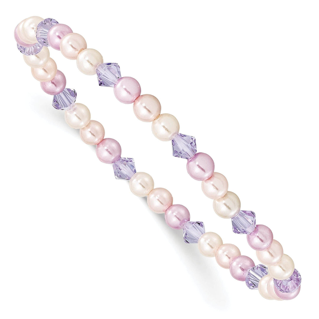 Lovely Rita's Bracelets Pink Pearl Swarovski Child Stretch Bracelet