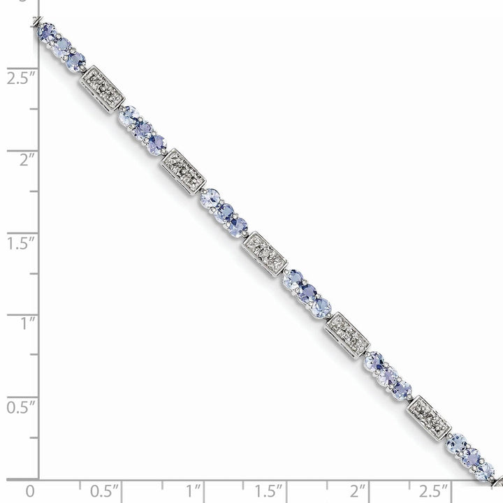 Lovely Rita's Bracelets Polish Silver Tanzanite Round Diamond Bracelet