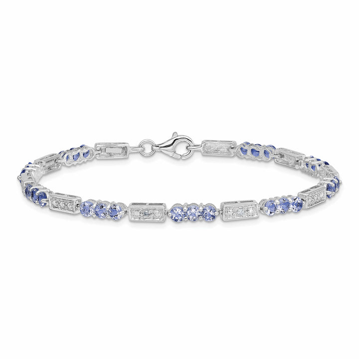 Lovely Rita's Bracelets Polish Silver Tanzanite Round Diamond Bracelet