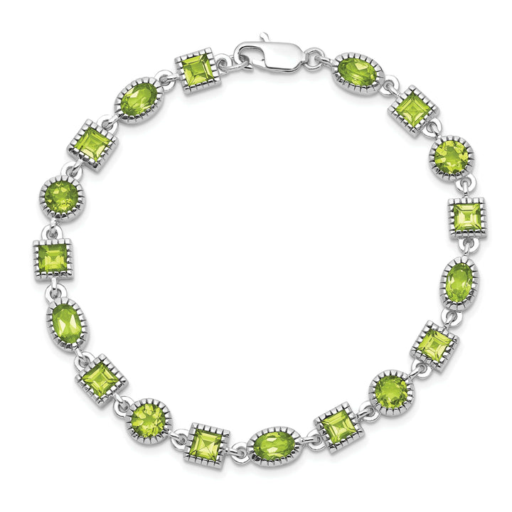 Lovely Rita's Bracelets Polished Silver Peridot Gemstone Bracelet