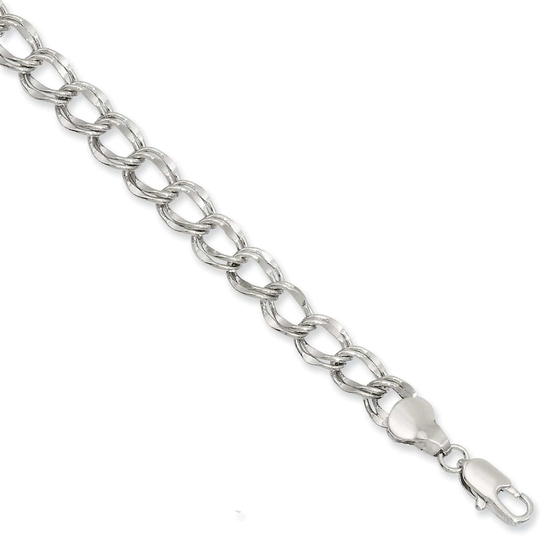 Kelly Waters Bracelets Rhodium Plated 6.5MM Double Link Charm Bracelet