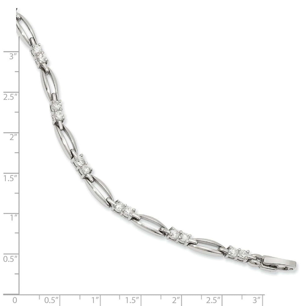 Kelly Waters Bracelets Rhodium Plated Link Cubic Zirconia Bracelet