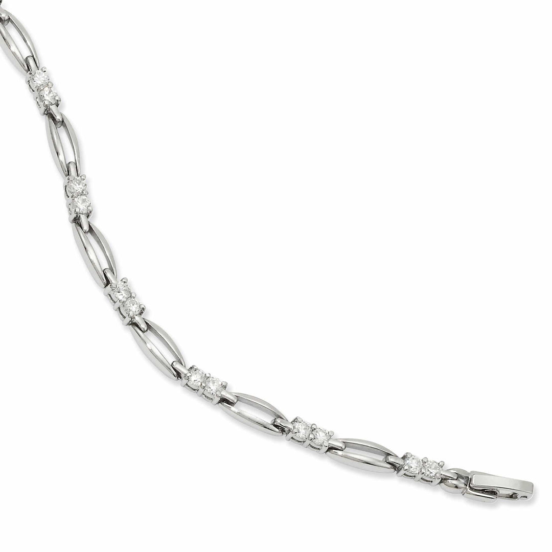Kelly Waters Bracelets Rhodium Plated Link Cubic Zirconia Bracelet