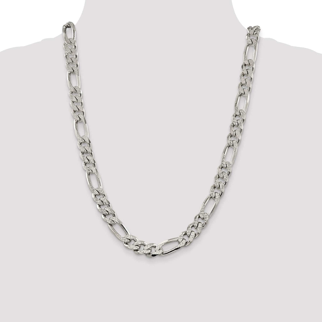Lovely Rita's Bracelets Silver 10.50-mm Solid Pave Flat Figaro Chain