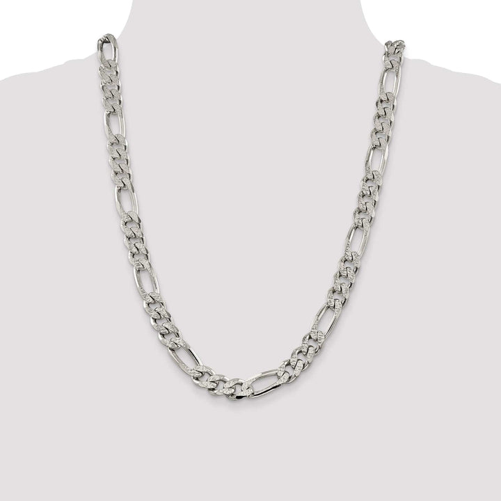 Lovely Rita's Bracelets Silver 10.50-mm Solid Pave Flat Figaro Chain