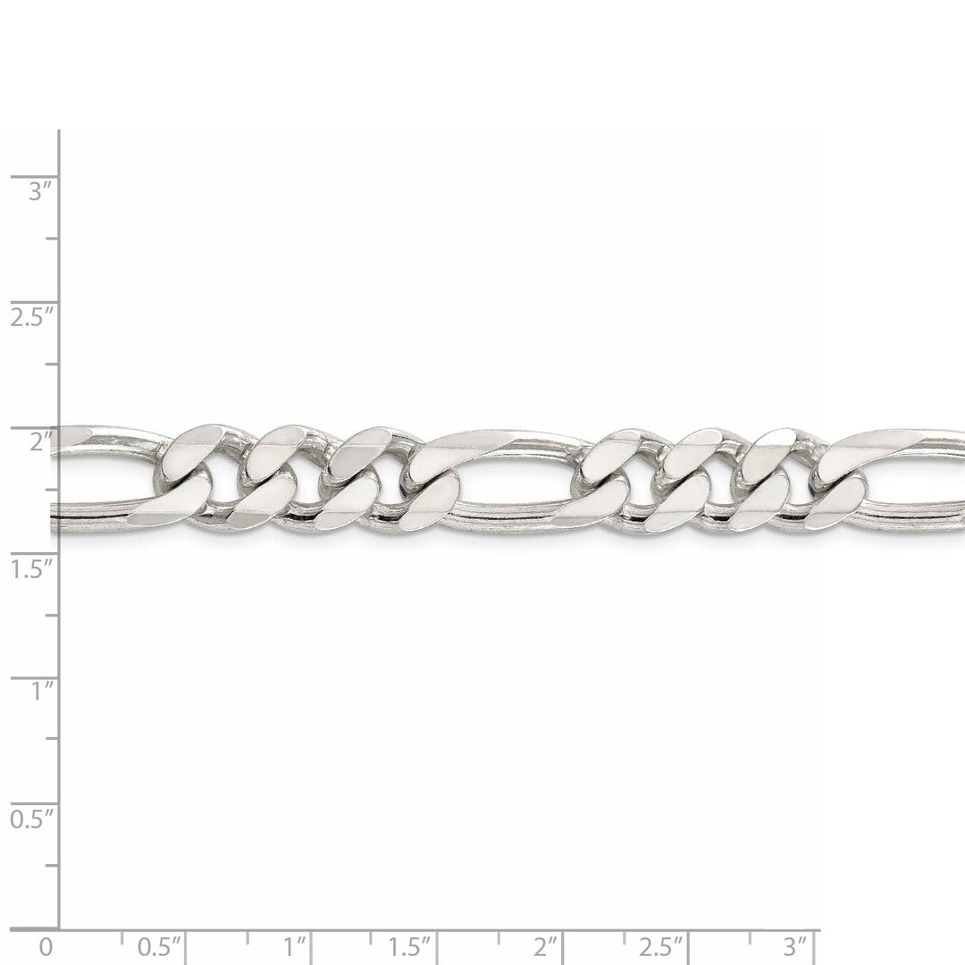Lovely Rita's Bracelets Silver 10.50-mm Solid Pave Flat Figaro Chain