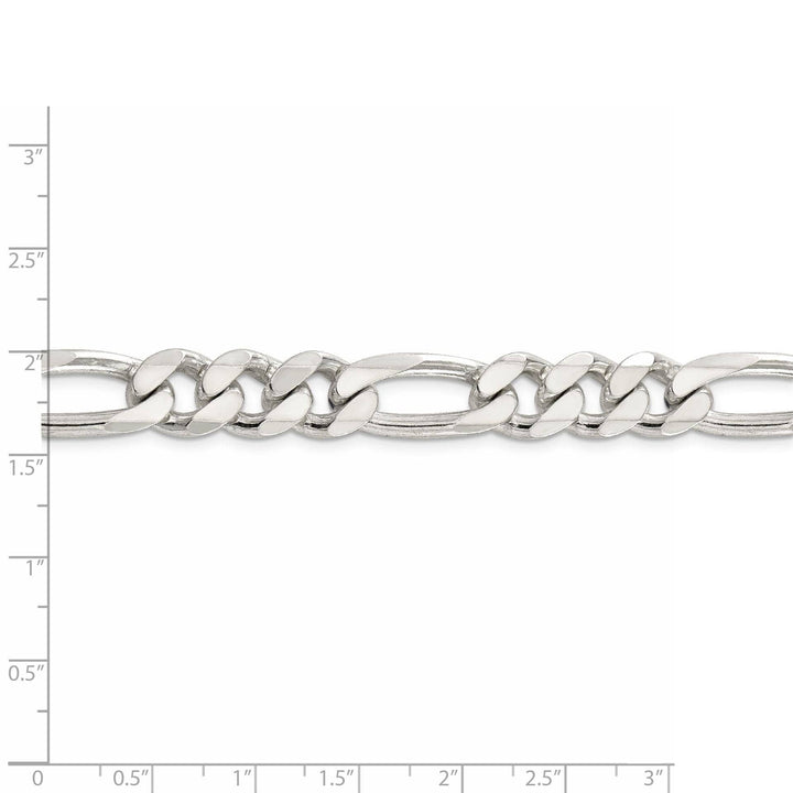 Lovely Rita's Bracelets Silver 10.50-mm Solid Pave Flat Figaro Chain