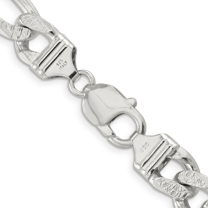 Lovely Rita's Bracelets Silver 10.50-mm Solid Pave Flat Figaro Chain