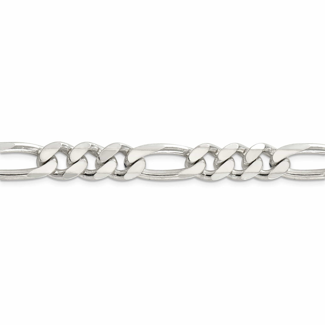 Lovely Rita's Bracelets Silver 10.50-mm Solid Pave Flat Figaro Chain