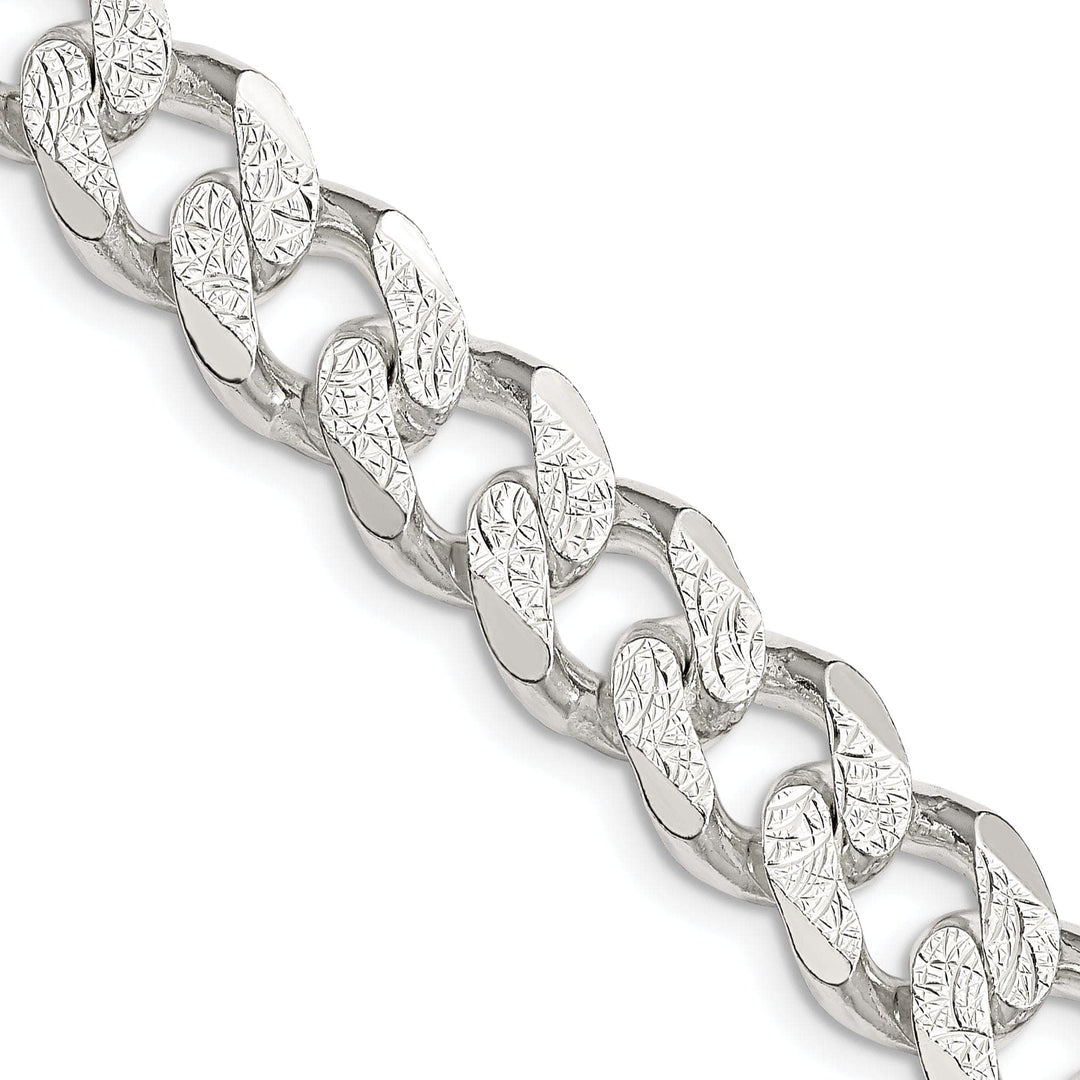Lovely Rita's Bracelets Silver 10.50-mm Solid Pave Link Curb Chain
