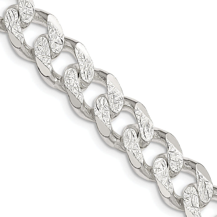 Lovely Rita's Bracelets Silver 10.50-mm Solid Pave Link Curb Chain