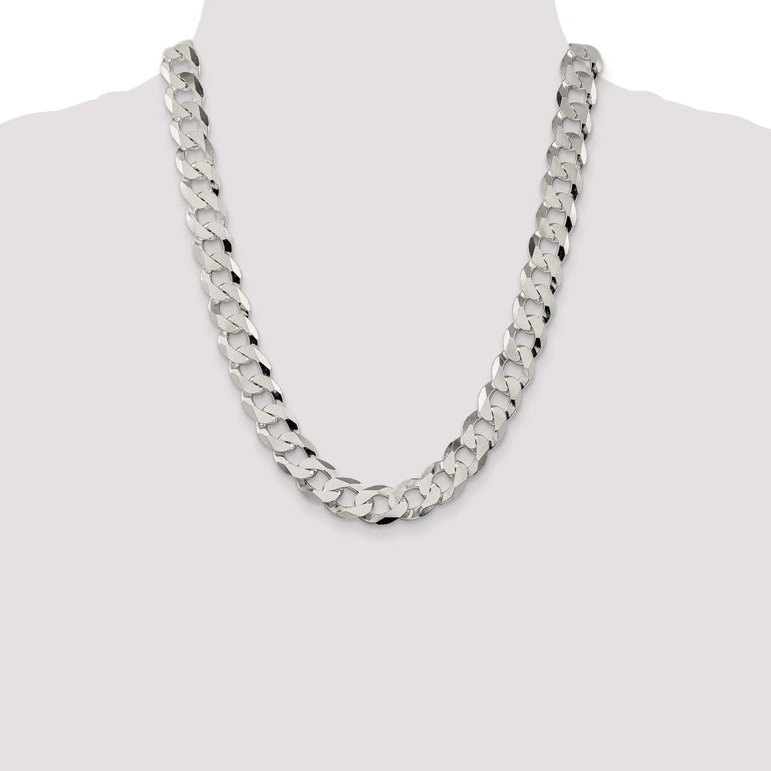 Lovely Rita's Bracelets Silver 13.00-mm Solid Beveled Link Curb Chain