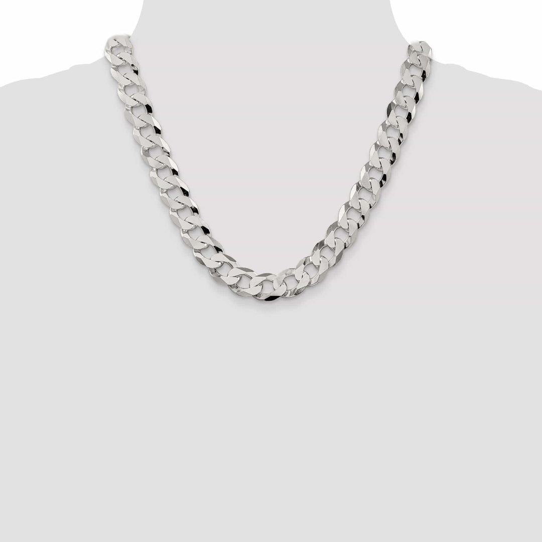 Lovely Rita's Bracelets Silver 13.00-mm Solid Beveled Link Curb Chain