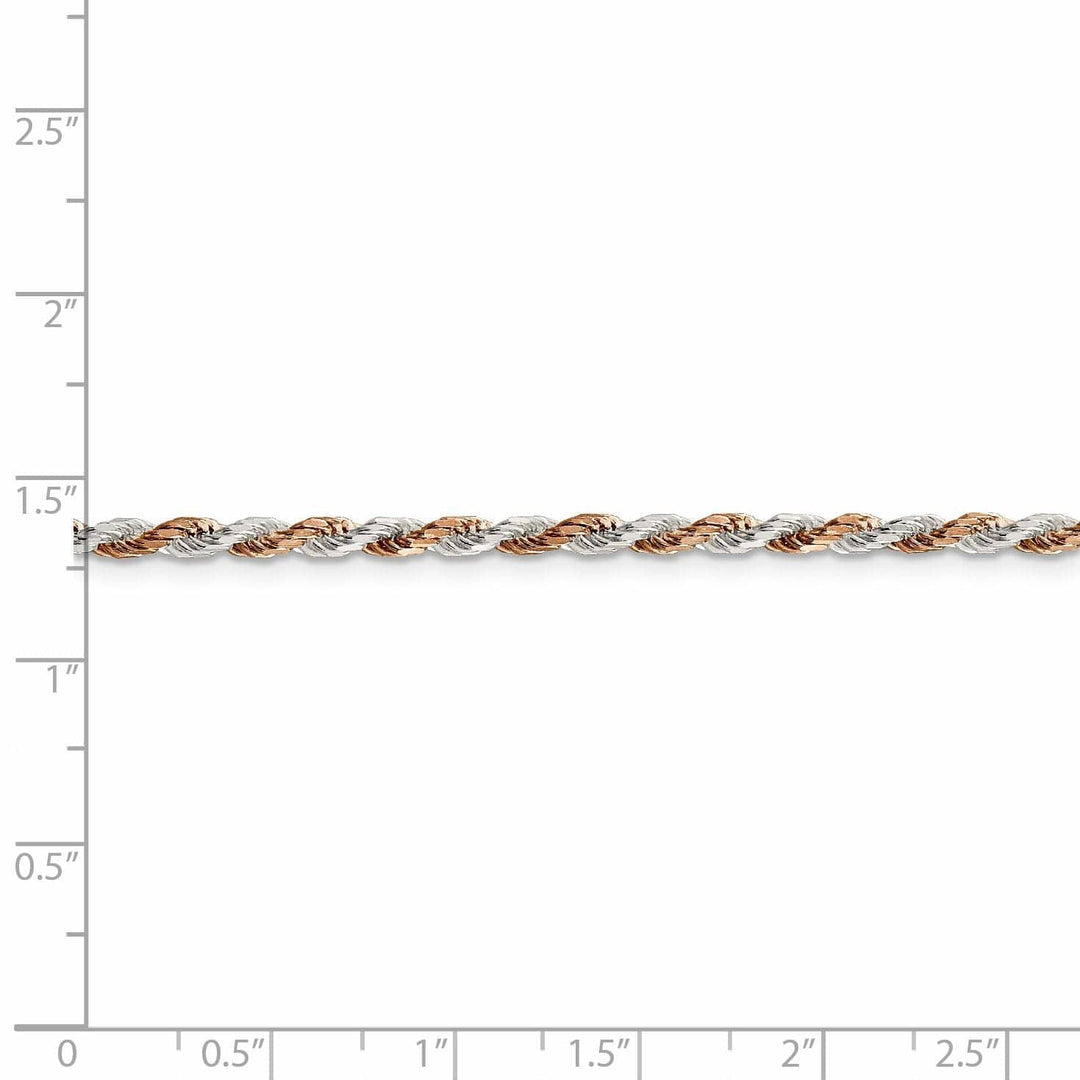 Lovely Rita's Bracelets Silver 2.50-mm Rose Vermeil D.C Rope Chain