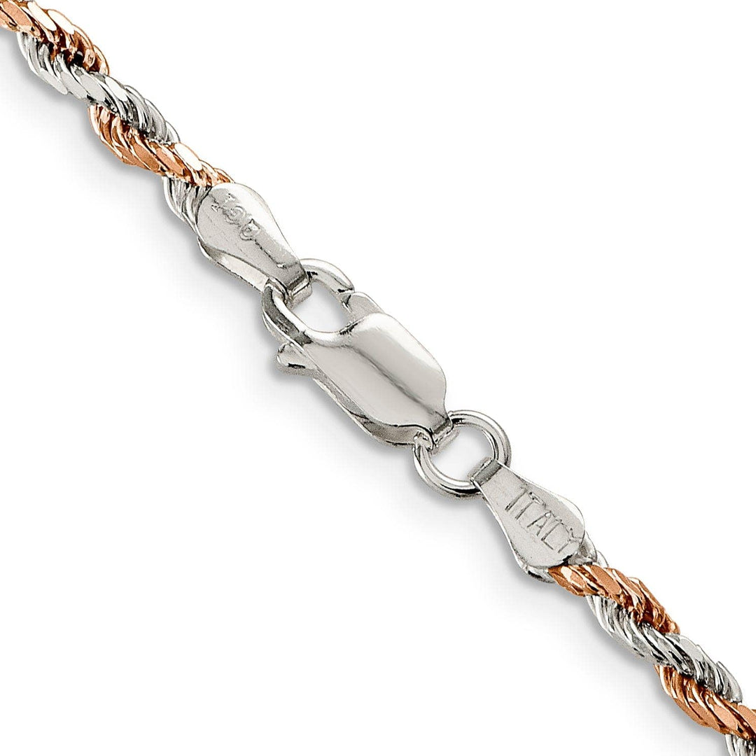 Lovely Rita's Bracelets Silver 2.50-mm Rose Vermeil D.C Rope Chain