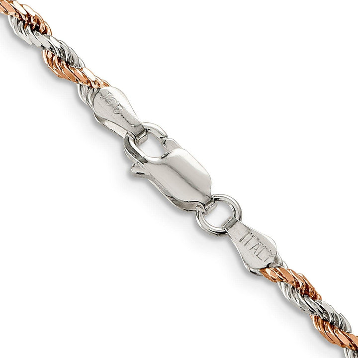 Lovely Rita's Bracelets Silver 2.50-mm Rose Vermeil D.C Rope Chain