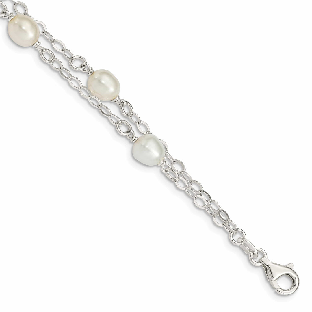 Lovely Rita's Bracelets Silver 2 Strand Fresh Water Pearl Bracelet
