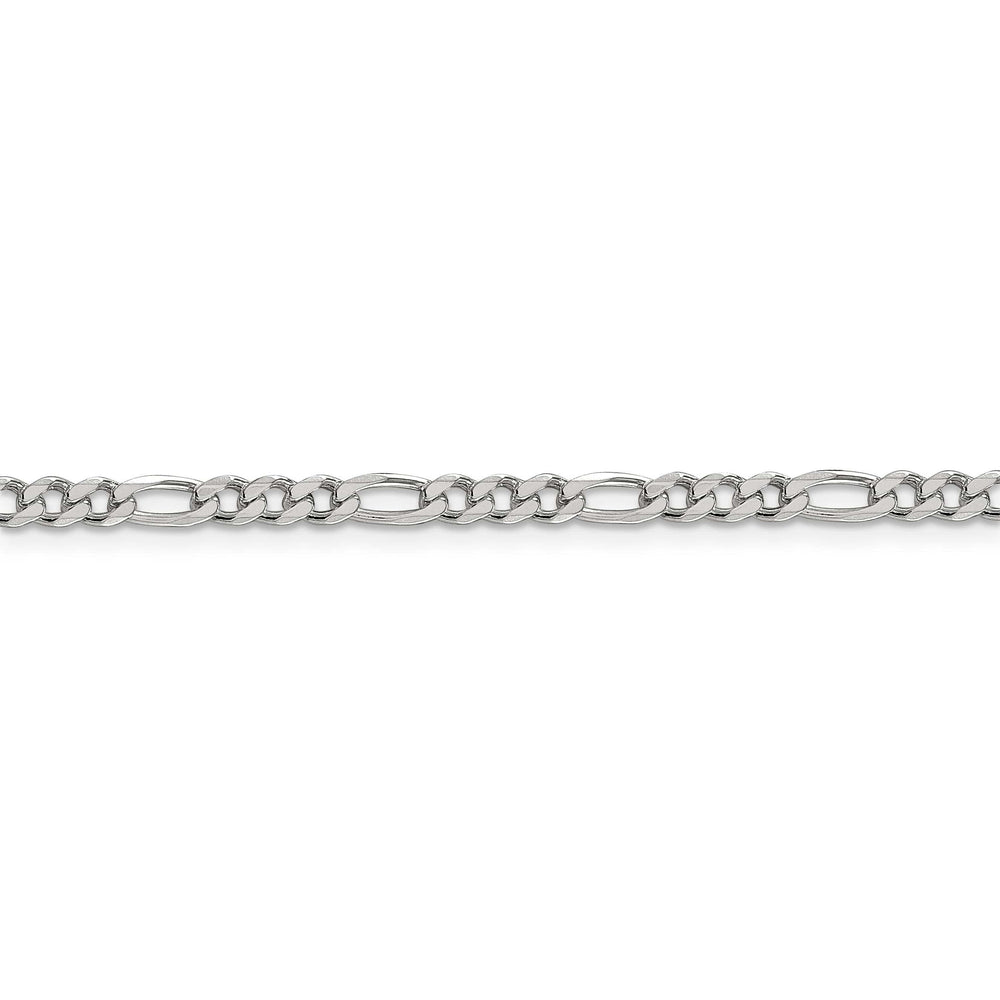 Lovely Rita's Bracelets Silver 4.00-mm Solid Pave Flat Figaro Chain