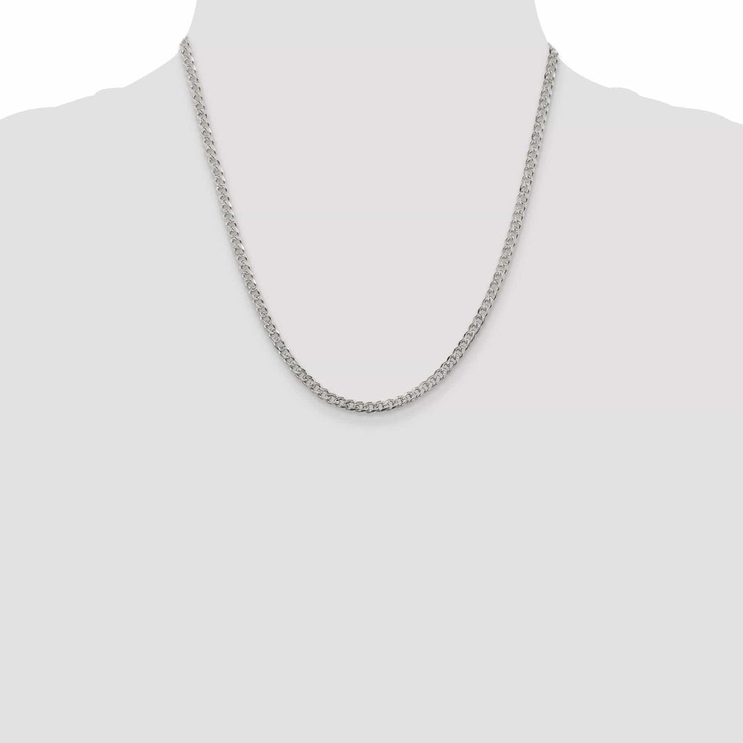 Lovely Rita's Bracelets Silver 4.00-mm Wide Solid Pave Link Curb Chain