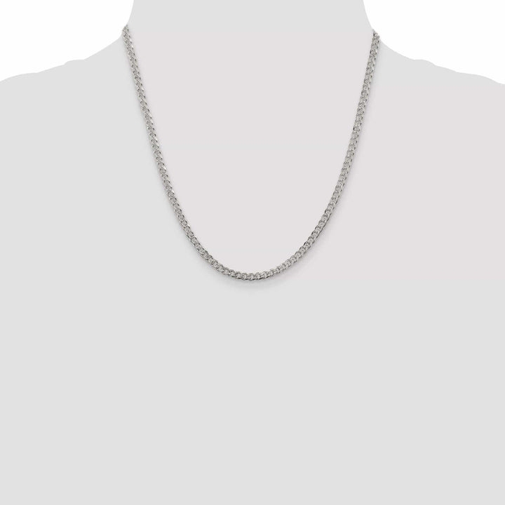 Lovely Rita's Bracelets Silver 4.00-mm Wide Solid Pave Link Curb Chain