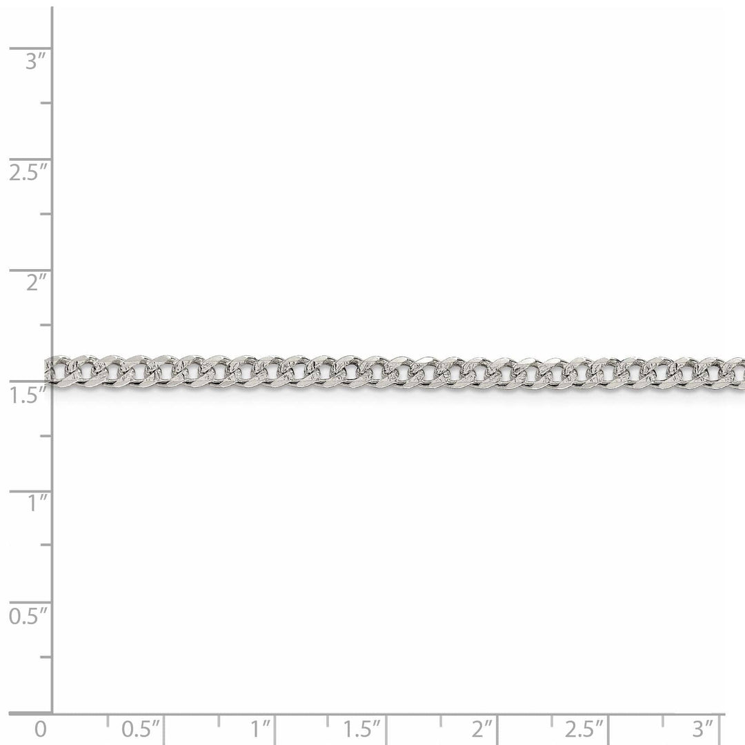Lovely Rita's Bracelets Silver 4.00-mm Wide Solid Pave Link Curb Chain