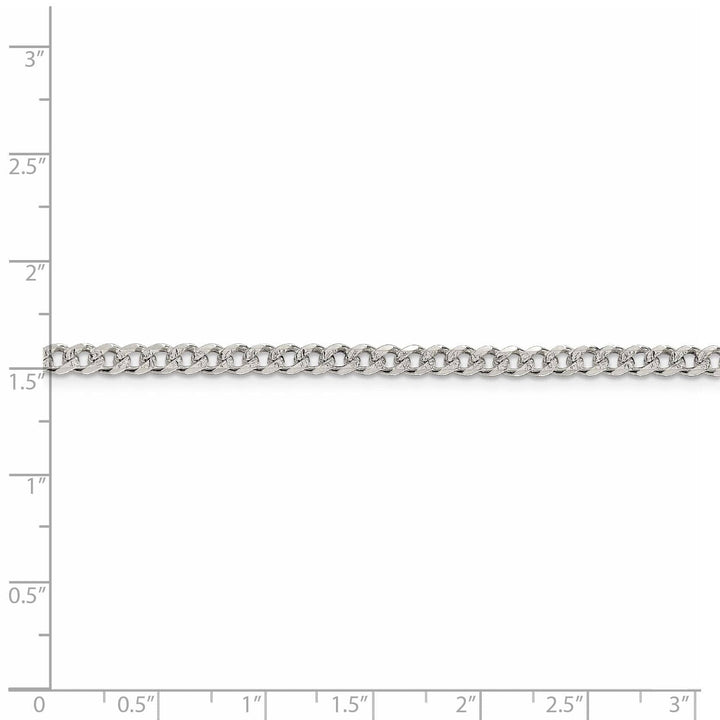 Lovely Rita's Bracelets Silver 4.00-mm Wide Solid Pave Link Curb Chain