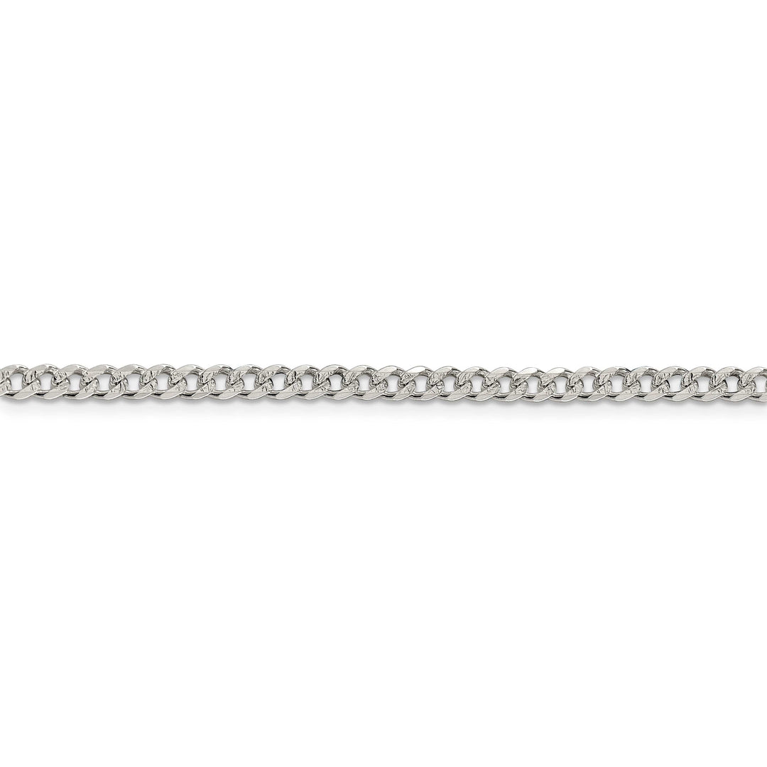 Lovely Rita's Bracelets Silver 4.00-mm Wide Solid Pave Link Curb Chain