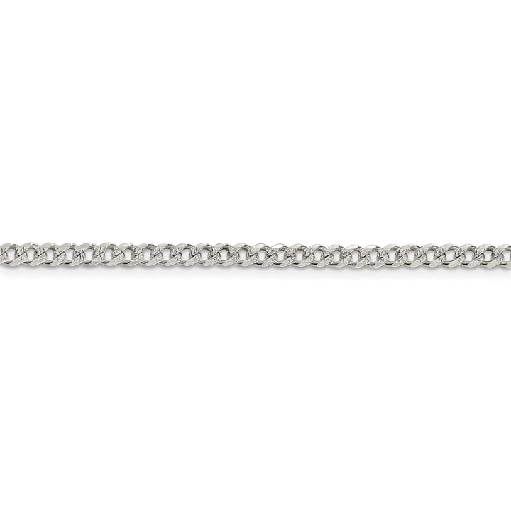 Lovely Rita's Bracelets Silver 4.00-mm Wide Solid Pave Link Curb Chain