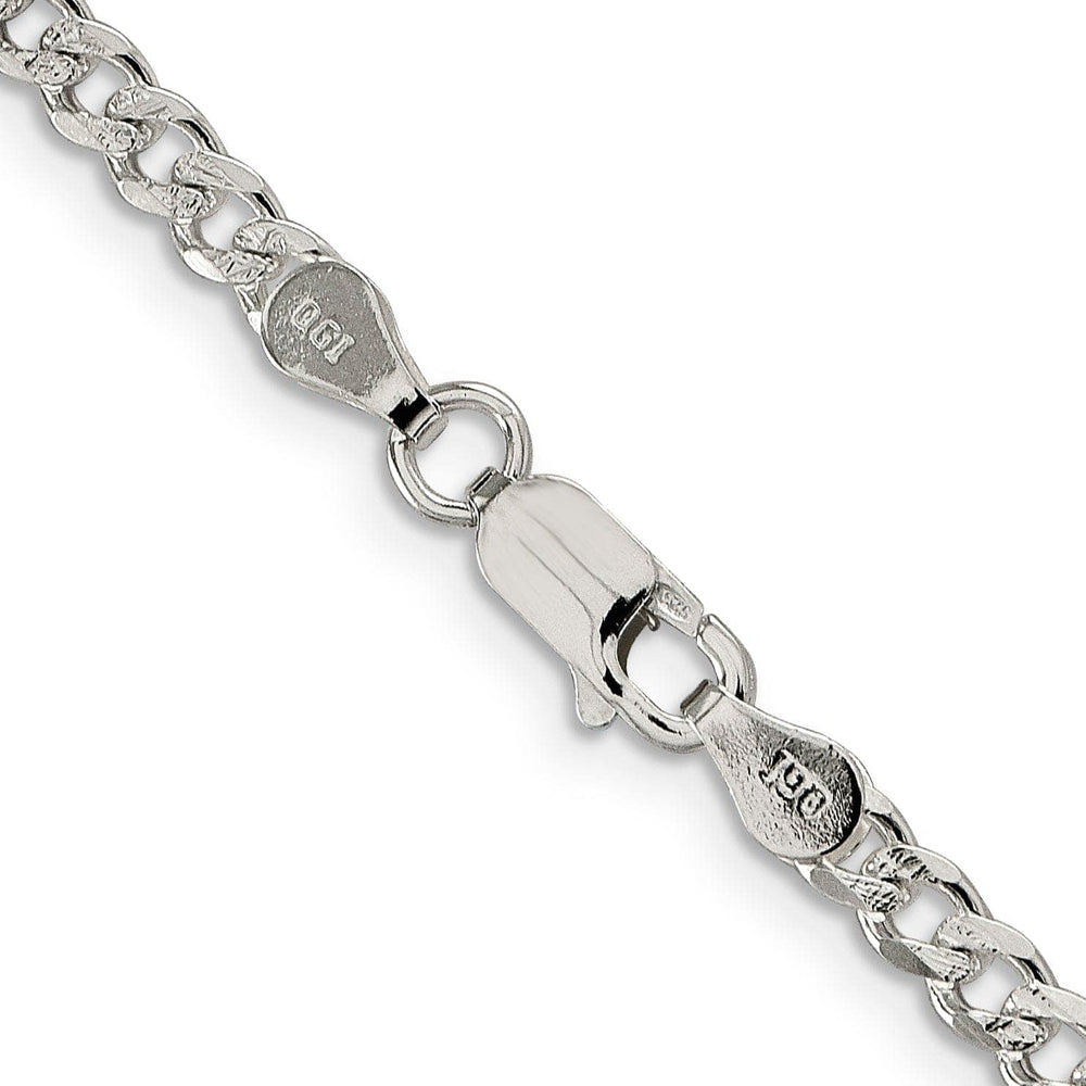 Lovely Rita's Bracelets Silver 4.00-mm Wide Solid Pave Link Curb Chain