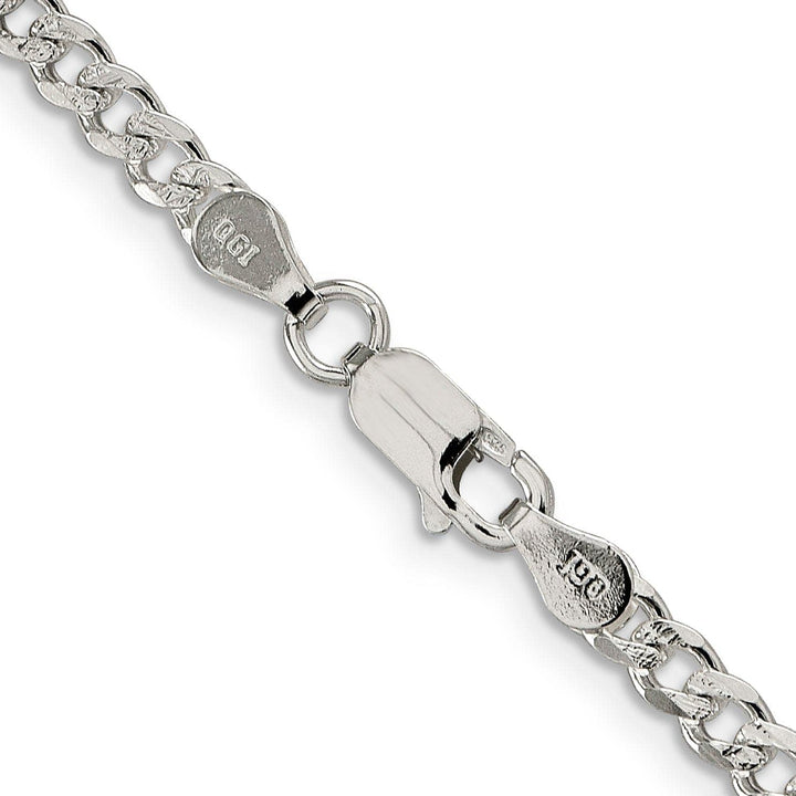 Lovely Rita's Bracelets Silver 4.00-mm Wide Solid Pave Link Curb Chain