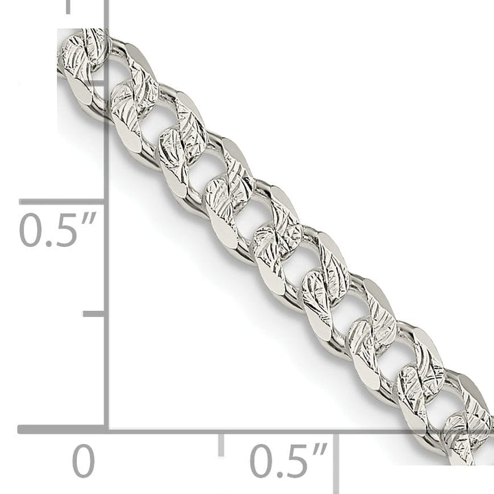 Lovely Rita's Bracelets Silver 4.50-mm Solid Pave Link Curb Chain