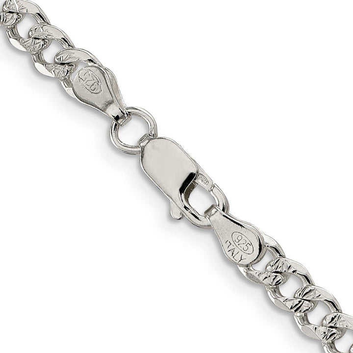 Lovely Rita's Bracelets Silver 4.50-mm Solid Pave Link Curb Chain