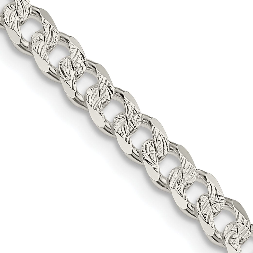 Lovely Rita's Bracelets Silver 4.50-mm Solid Pave Link Curb Chain