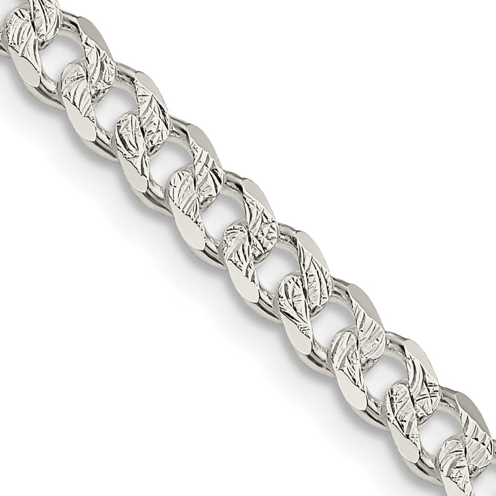 Lovely Rita's Bracelets Silver 4.50-mm Solid Pave Link Curb Chain